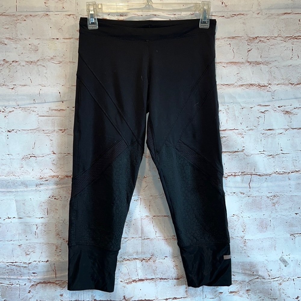 Adidas Stella McCartney black crop workout leggings tights pocket stretch Small